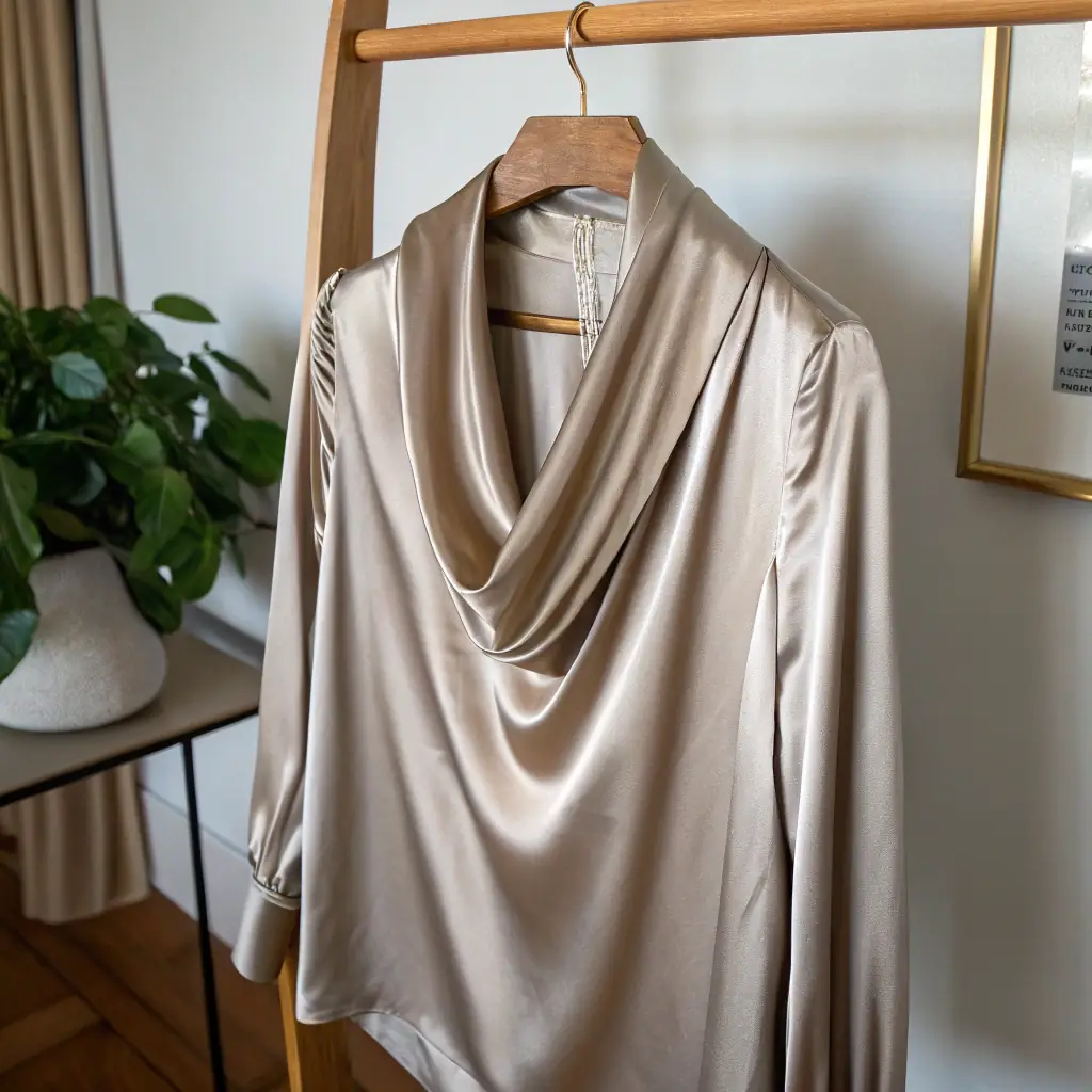 Ruffled Satin Top by Elara